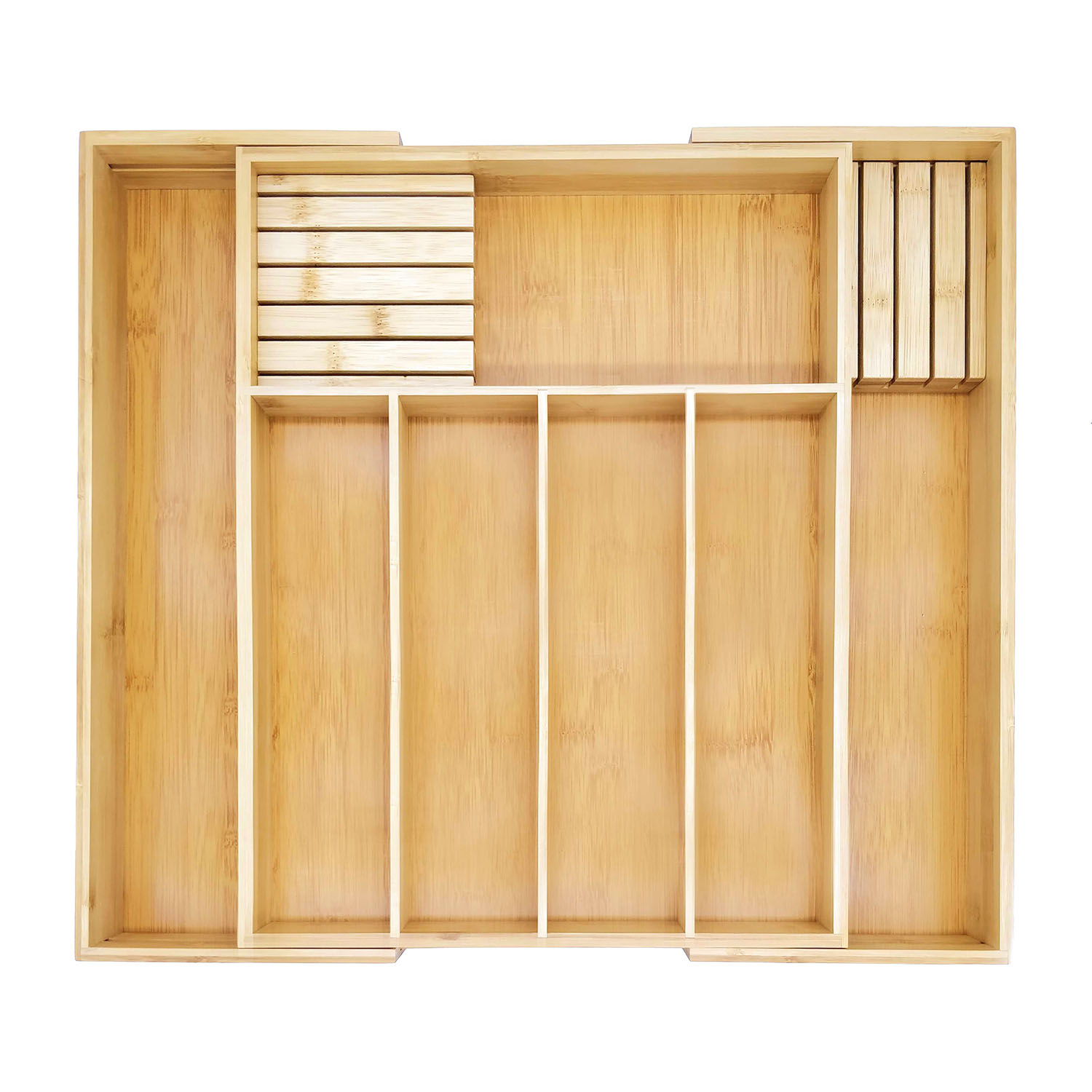 Bamboo Silverware Drawer Organizer  Bamboo Silverware Organizer  Kitchen Bamboo Cutlery Organizer