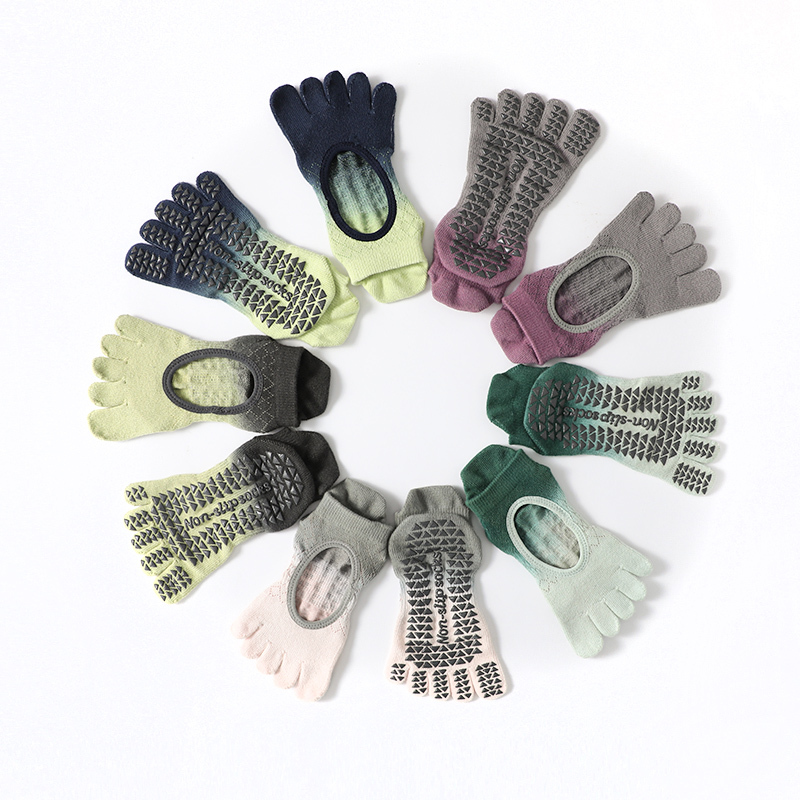 Five Finger Grips Cotton Women Anti Non Slip Pilates Yoga Socks Comfortable Tube 5 Toes Grip Socks