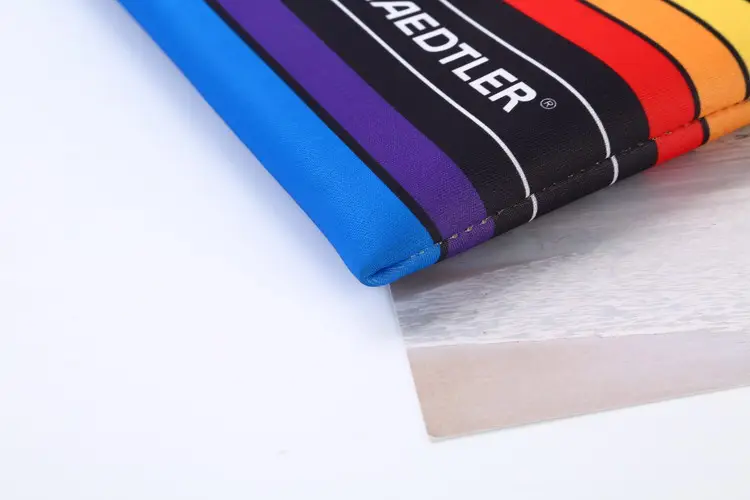 Printed Rainbow Creative School Neoprene Zipper Pencil Pouch Case
