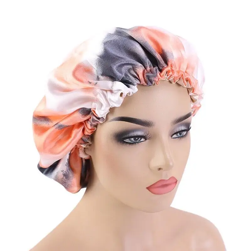 2020 New Colorful Adjustable dye tied Print Hair Bonnet Sleep Bonnets For Women