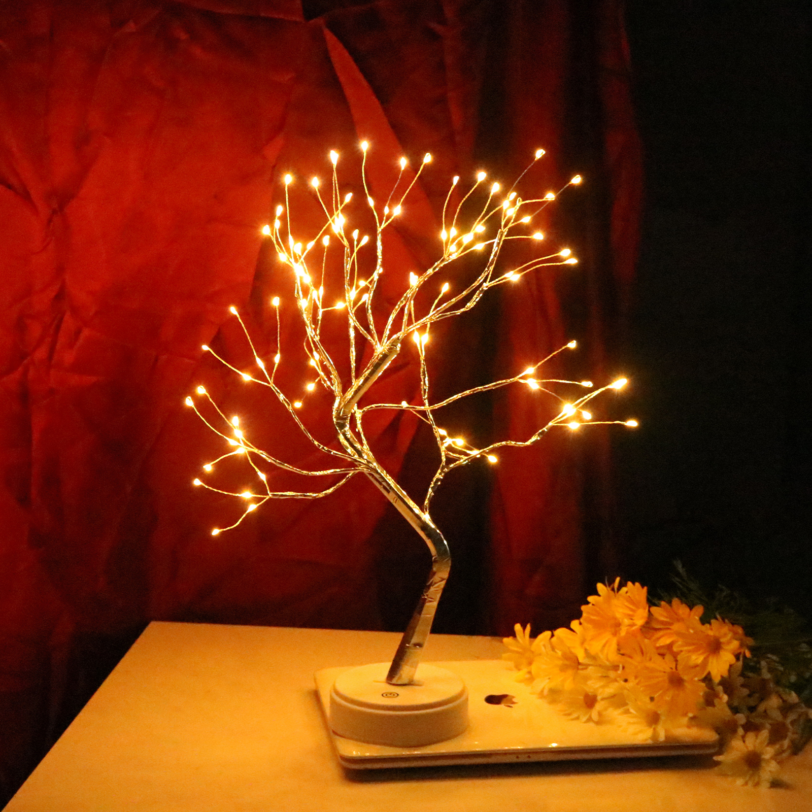 Tree Shape Night Grow Led Light Bar Indoor Decoration Led Light Manufacture Copper Wire Led Light For Home With Battery