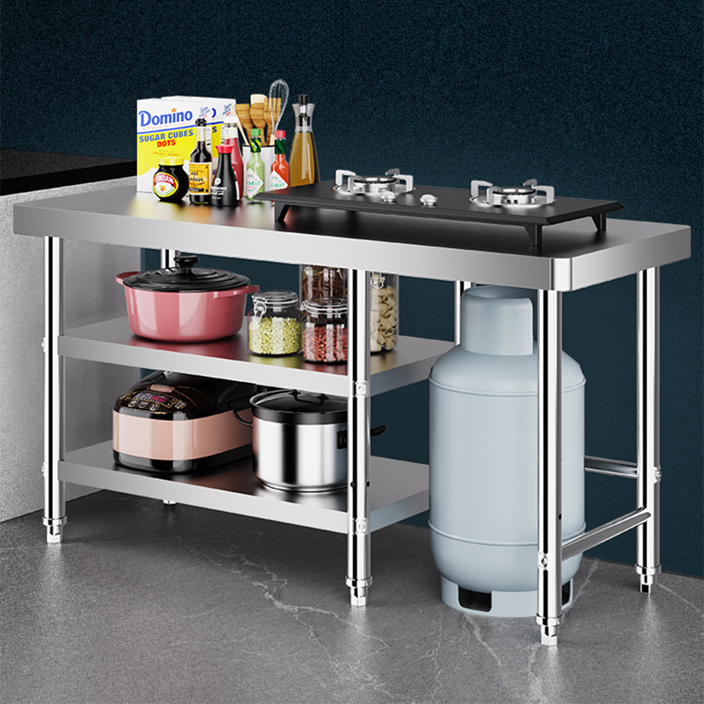 Stainless steel kitchen cooking bench 2 Three 3 Layer Gas Tank Bottom Tables metal gas stove table for restaurant