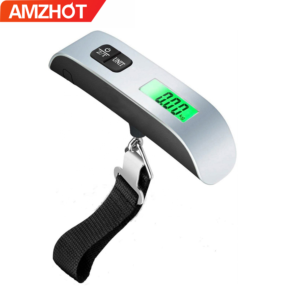 A12-0001 Amz, лучший продавец, 50 кг/110 фунтов, цифровые весы для взвешивания багажа, мини-портативные весы