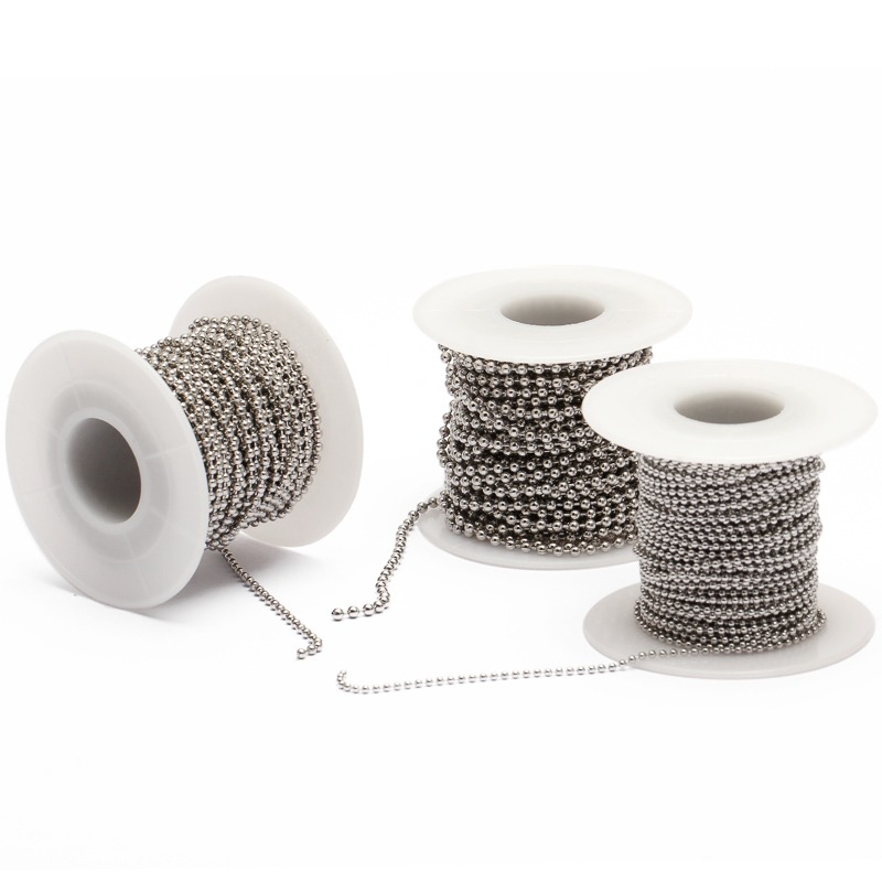30.5 Meters 2.4mm Silver Color stainless steel Metal Ball Bead Chain For Jewelry Making DIY Crafts Findings Supplies