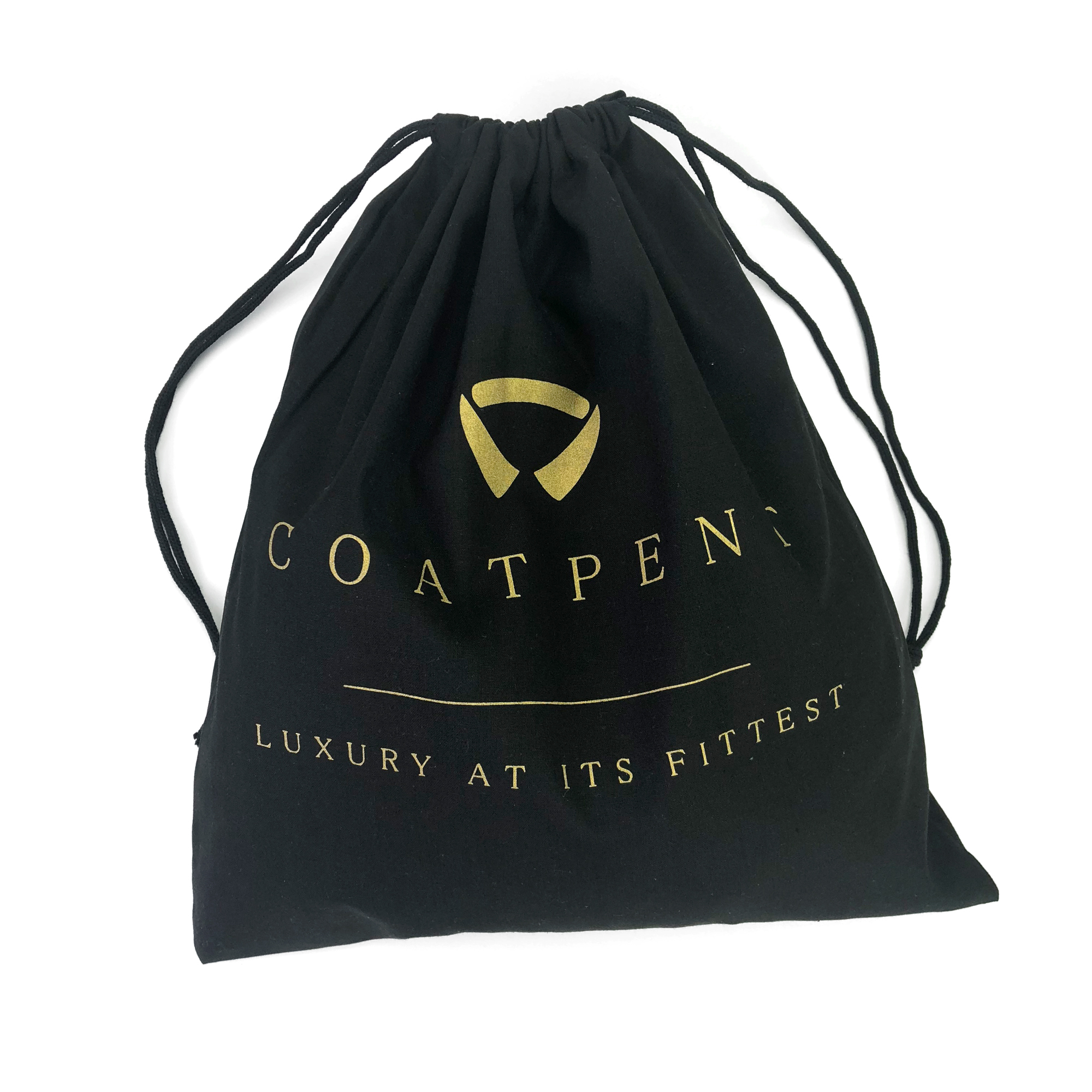 custom brand gold logo print cotton drawstring dust bags for handbags garment dust bags