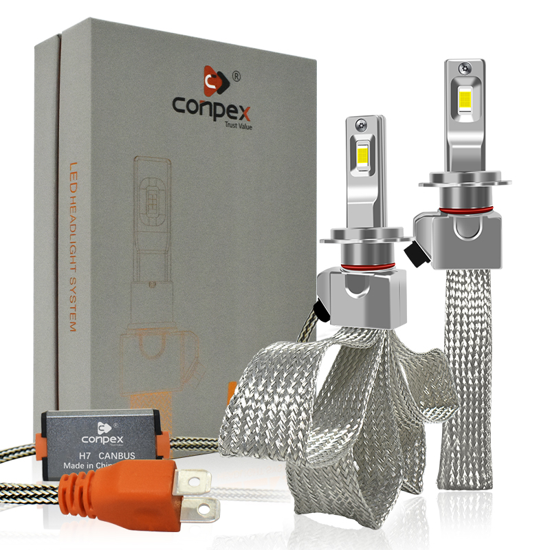 Conpex P10 12V Плетеный медной прокладки охлаждения автомобиля светодиодная лампа в головную фару H7 безвентиляторный светодиодные фары с декодер