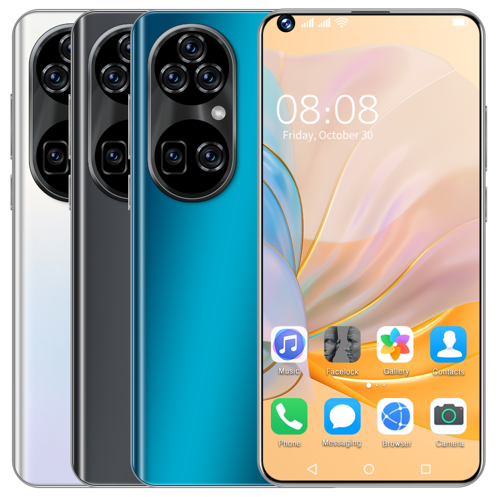 2021New Горячий Модный чехол для телефона с изображением P50 Pro + 12 Гб + 512 ГБ Android сотовый телефон Dual SIM мобильный сотовый телефон смарт-телефонов 7,3 дюймов смартфон