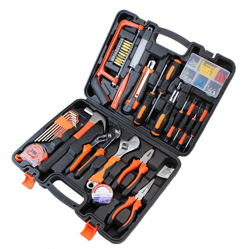 Complete set of hardware toolbox, woodworking decoration and maintenance household hand tools set