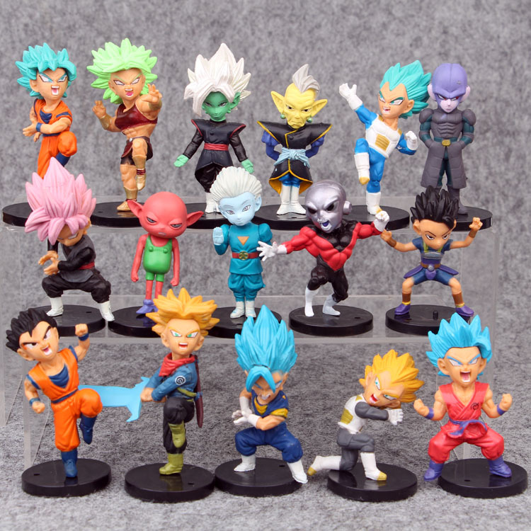 16 шт./компл. аниме Dragon Ball Z персонаж Милая версия ПВХ экшн-фигурка модель игрушка 8 см