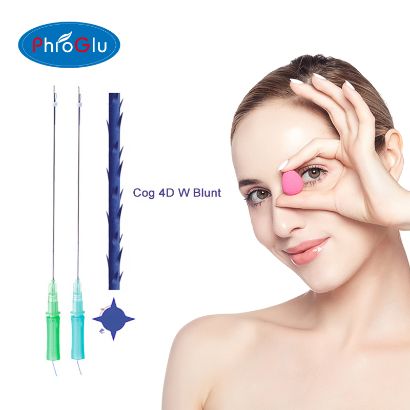 Закручивающаяся винтовая нить Pdo 3d Cog Hilo с острыми иглами Cannula для подъема
