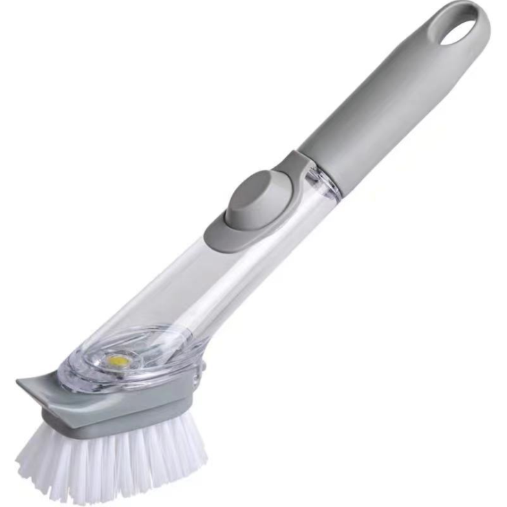 Dish Scrub Brush with Soap Dispenser and Handle for Sink,Cups,Bowls,Pots,Cleaning Sponge Dishwand Refill