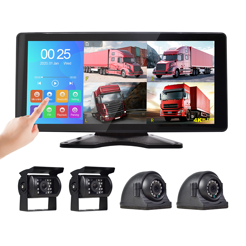 Dvr 4ch объектив камеры 10,36 дюймов Автомобильный монитор заднего вида и 1080p видеозаписывающее устройство привода Dash Cam для такси грузовиков логистической