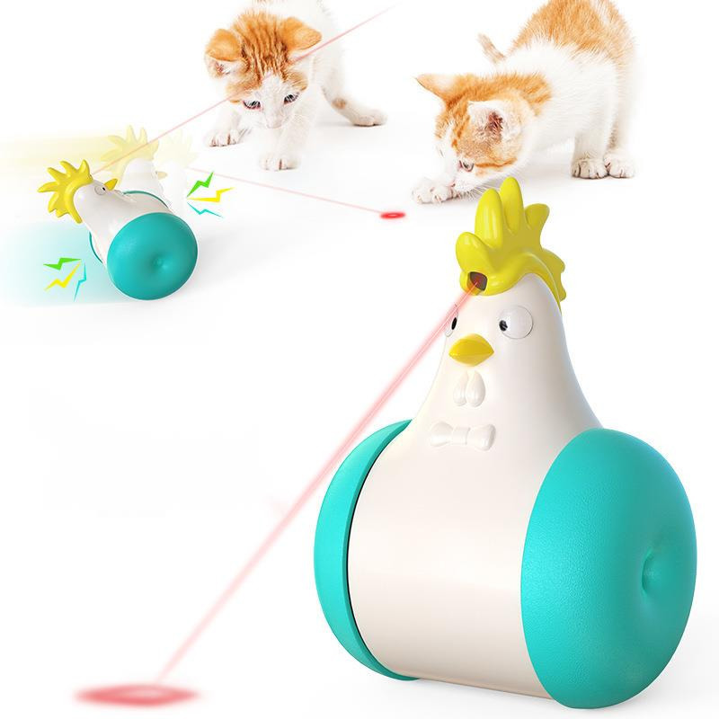2021 new arrival wholesale electric sounding tumbler with laser and infrared light to tease cat toy pet factory for gatos