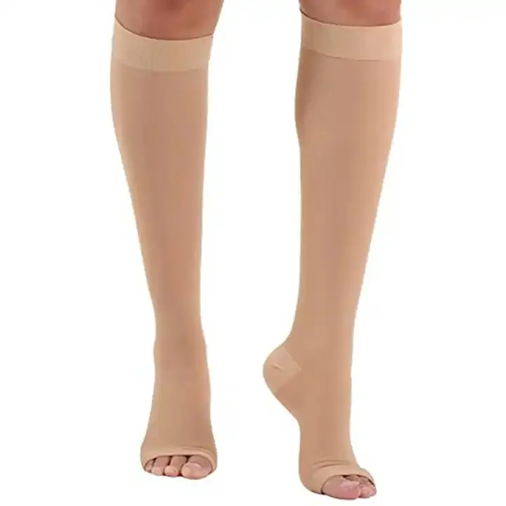 Medical Compression Knitted Comfortable Anti Slip Support Professional Firm Toeless Stockings Socks