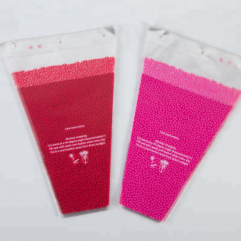custom printing colorful plant fashion bag flower shop gift waterproof plastic flower sleeves