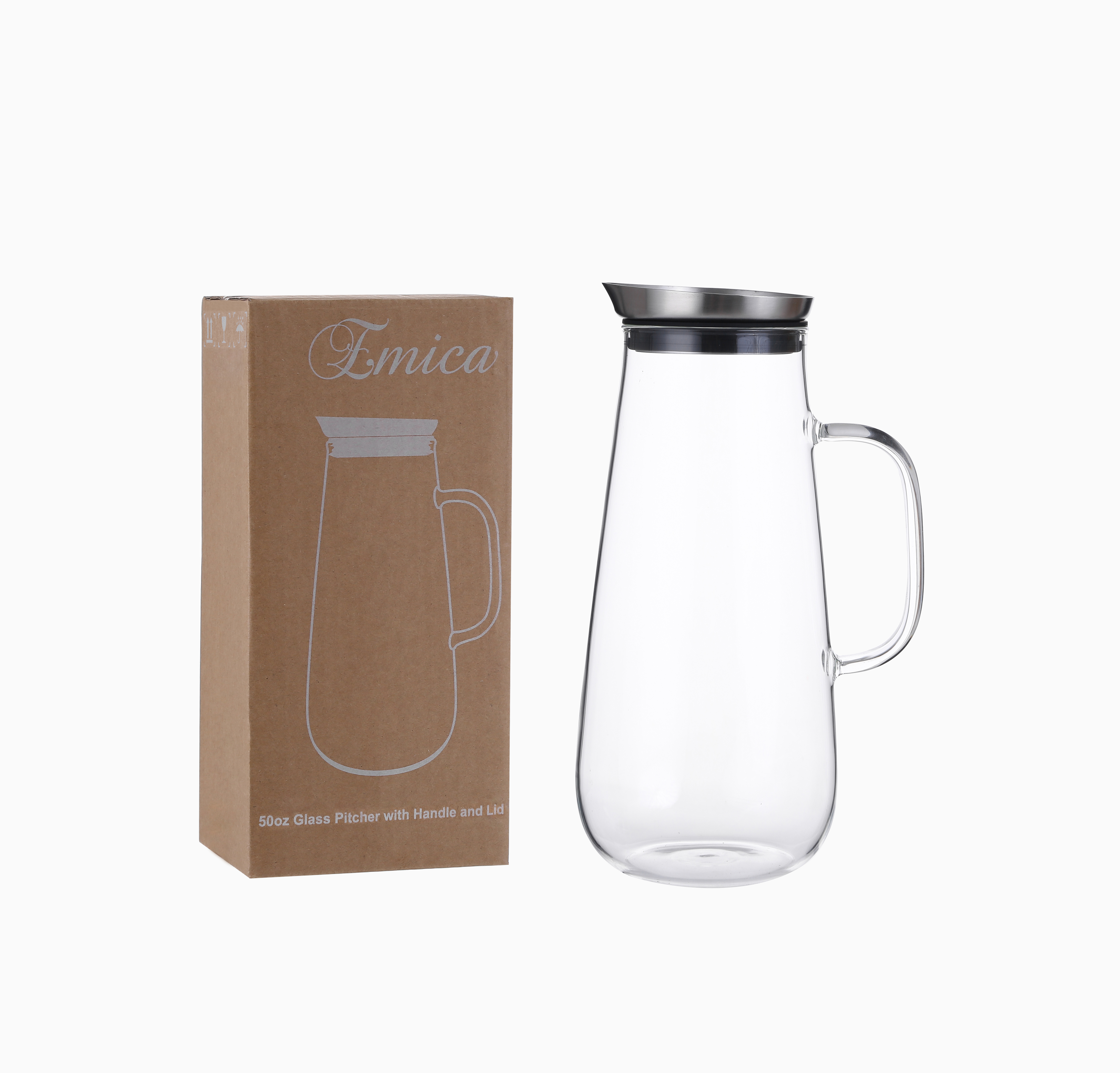 High Quality Large Capacity Thickened Transparent Borosilicate Glass Pitcher