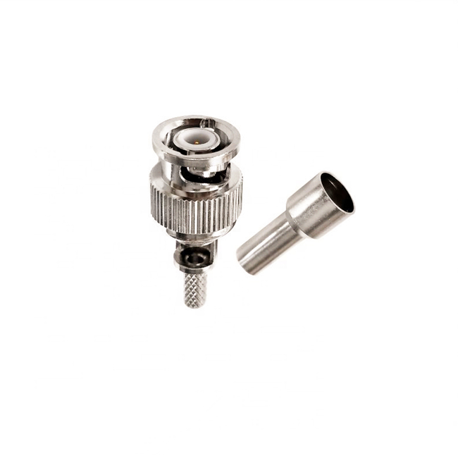RF коаксиальный BNC Штекерный обжимной соединитель для RG174 RG178 RG223 RG179 RG58 коаксиальный кабель