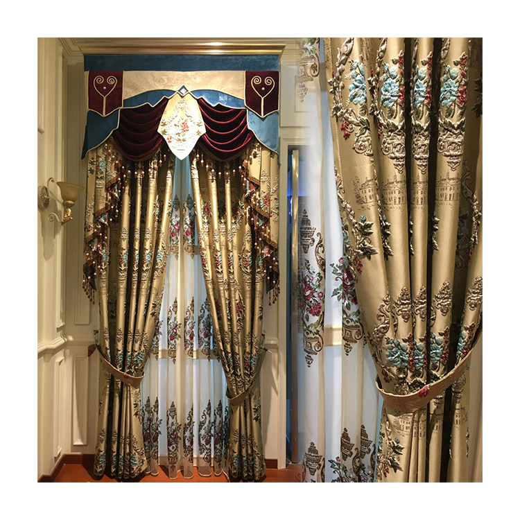 Luxury Anaglyph Restoring Ancient Style Household Window Curtain