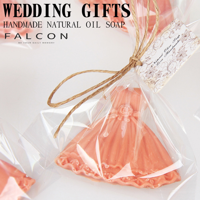 Wedding/Party/Holiday Decoration Rose Pink Color Dress Wedding Mould Mini 15g Organic Handmade Bar Soap