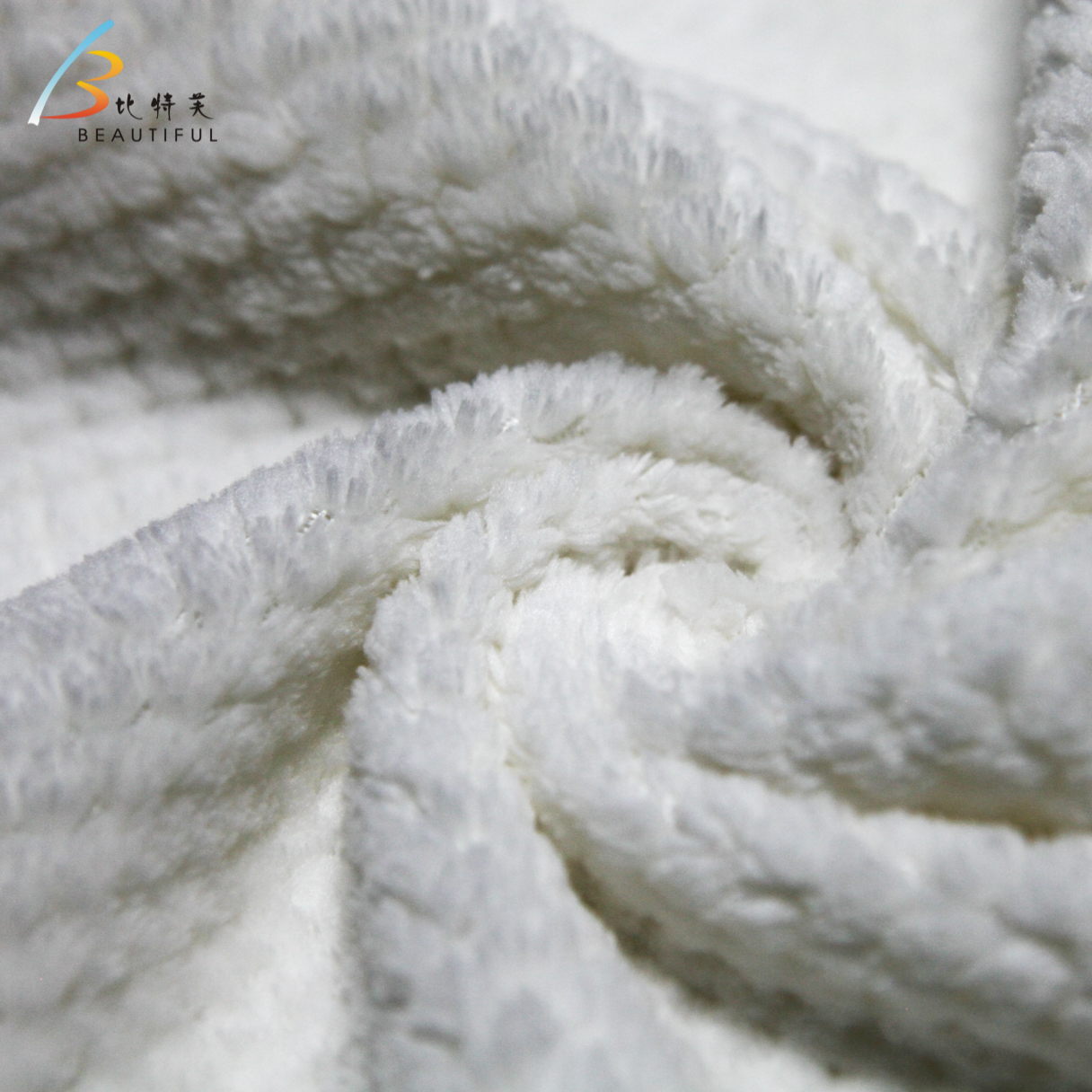 Bitefu 100% polyester plain dyed double sided jacquard waffle flannel fabric for home textile