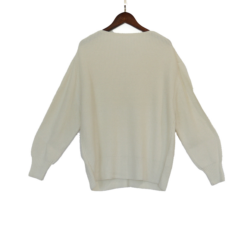 2021 White casual sweater autumn and winter new ladies sweater