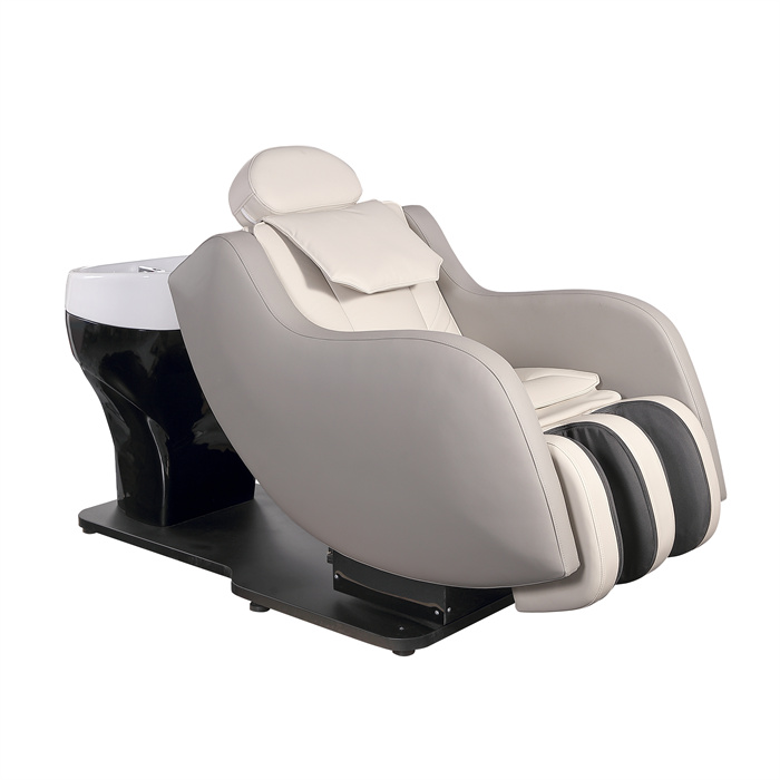 Salon Equipment Electric Hair Salon Furniture Barber Chair SPA Bed Massage Shampoo Chair With Ceramic Basin For Barber Station