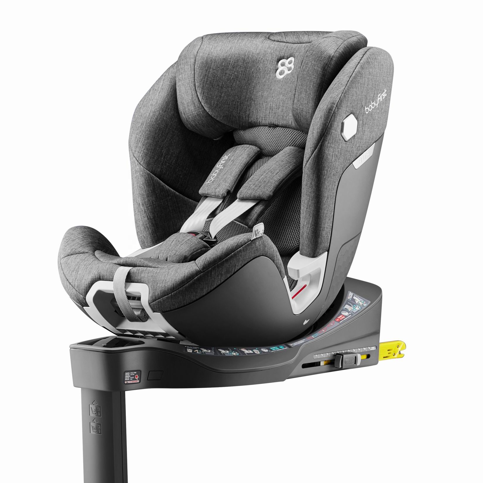 Вращающееся детское сиденье 360 I-Size, подходит для 40-105 см с Isofix и синими ножками, хорошее качество, R153B