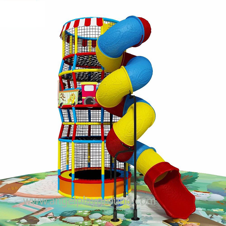 Hot Sale Plastic Fun Children Slide, Large Rotation Indoor Tube Slide