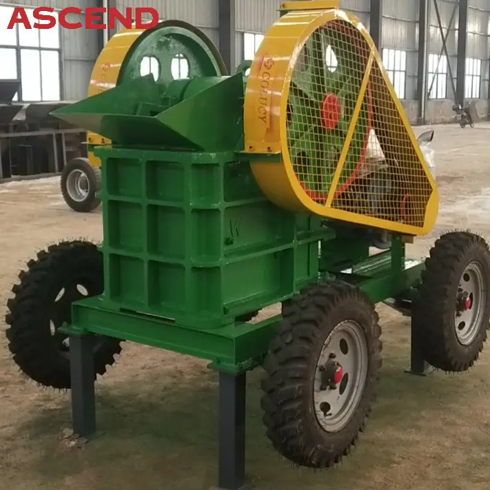 Small capacity mobile PE200x300 PE250x400 diesel engine stone and rock jaw crusher for gold, limestone with spare parts