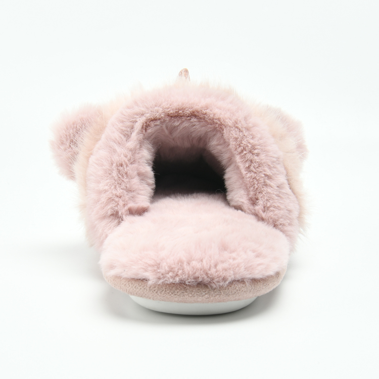 Pink Lovely Cute Unicorn Fur Fluffy Furry Kids Girls Indoor Animal Mule Slippers
