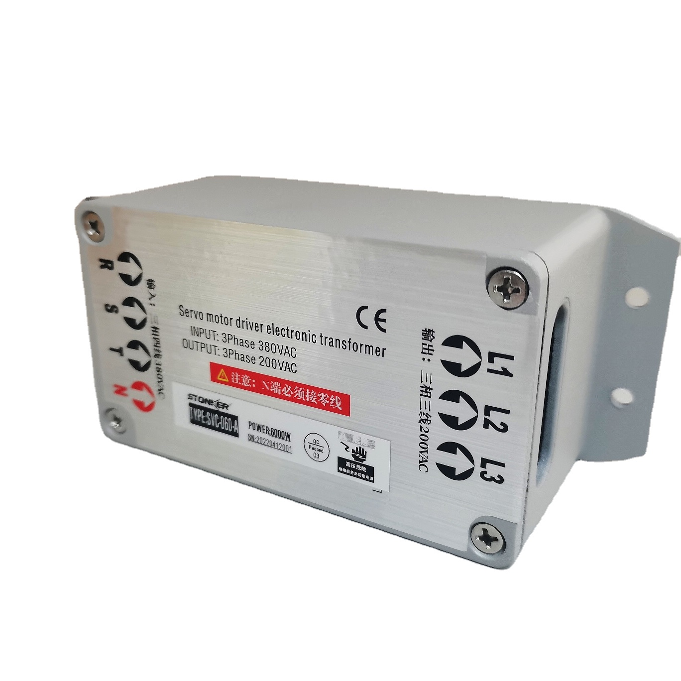 Электронный трансформатор вход 3 фазы 380VAC выход 200V переменного тока 6KW SVC 060A Servo трансформатор