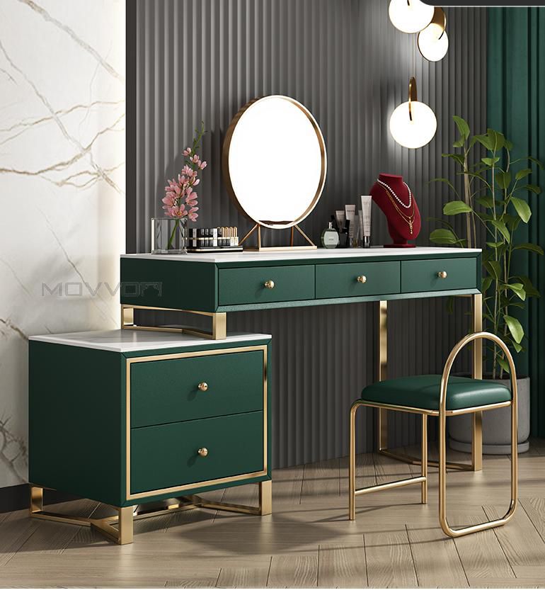 Nordic simple light luxury apartment dresser storage cabinet dressing table girl makeup table with LED mirror and cabinet