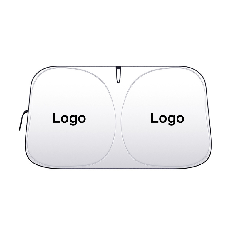 Custom Universal Titanium Silver Reflective Foldable Elastic Car Front Window Sunshade