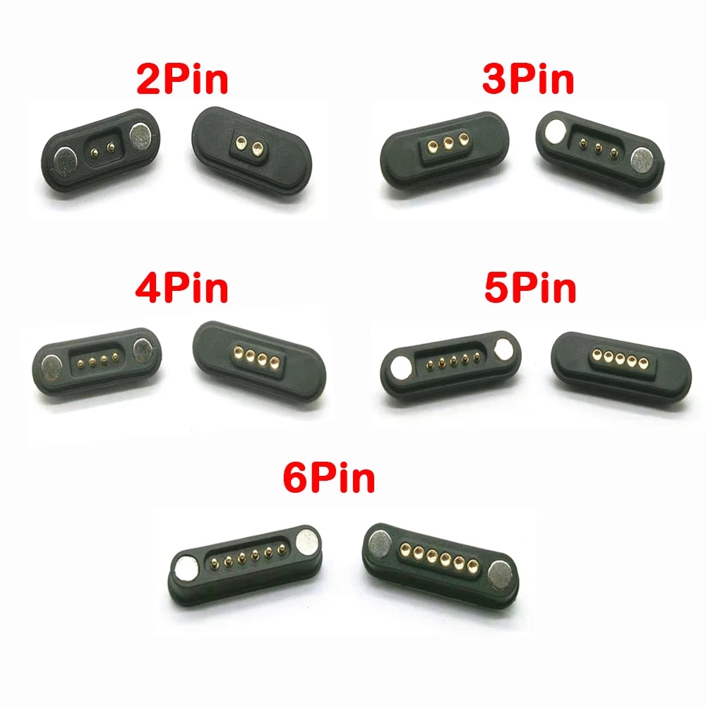 Магнитный разъем 2, 3, 4, 5, 6 полюсов, Pogopin мужской, женский, 2 А, подпружиненный, Pogo Pin, водонепроницаемый разъем для зарядки постоянного тока