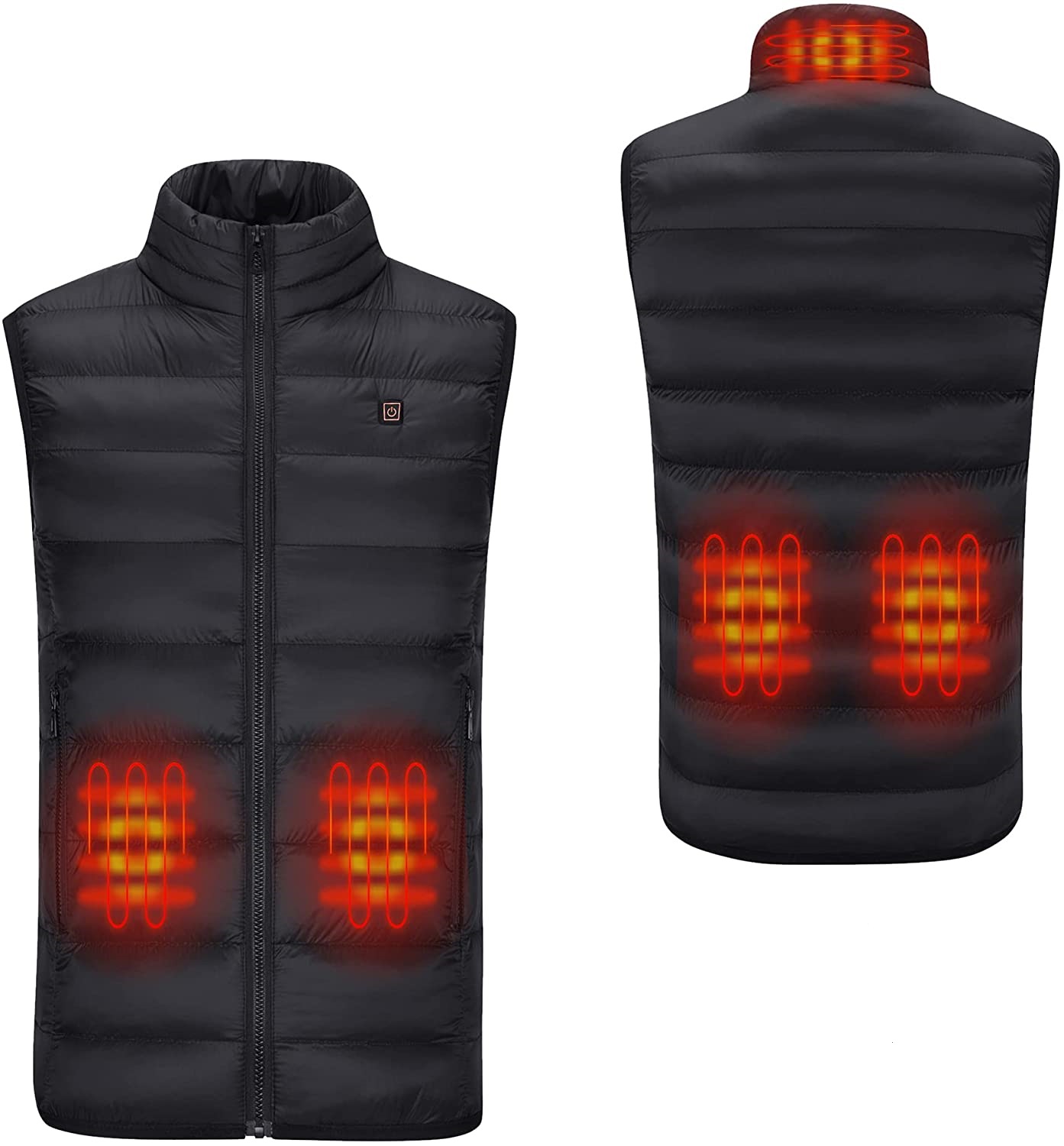 Smart Phone APP Control Temperature Electric Heated Vest with Power Bank 10000mAh USB Rechargeable Heated Waistcoat for Unisex