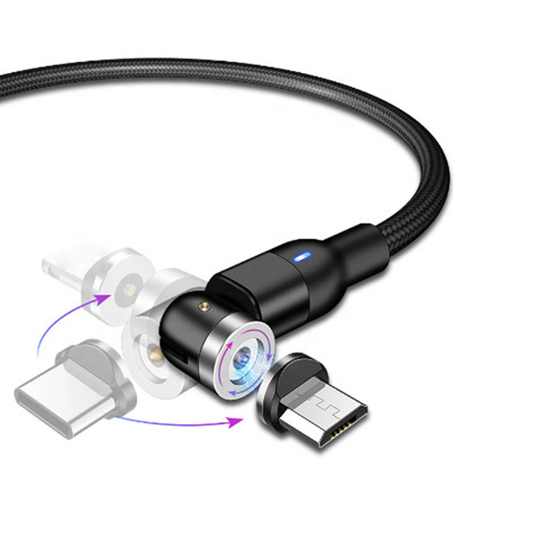 2021 Amazon Лидер продаж 540 градусов вращения 2.4A USB кабель магнитного телефона зарядное устройство для всех мобильных телефонов