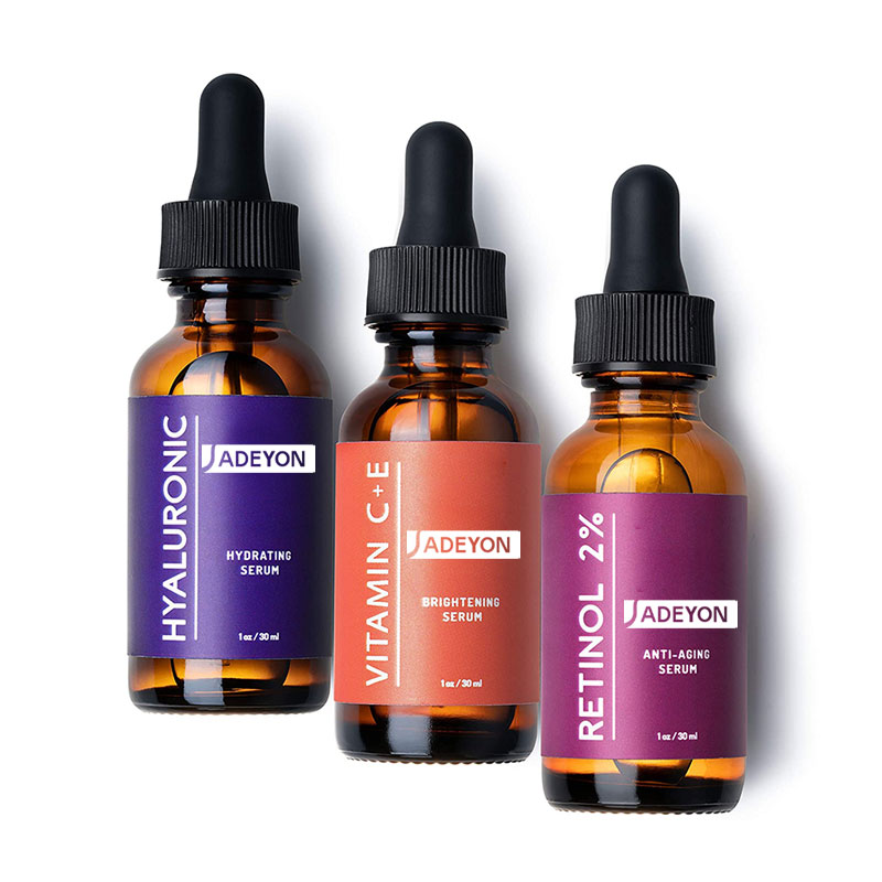 private label Skin Set Retinol Organic Natural Low Moq Hyaluronic Acid Face Korean facial serum Whitening 30% Vitamin C Serum