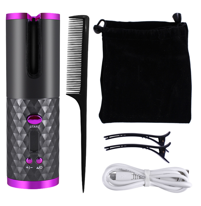 Rechargeable Automatic Curling Iron Cordless hierro que se encrespa Instant Auto Curler Portable Hair Curler Set
