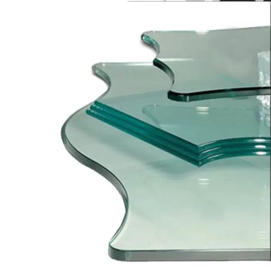 Custom irregular flat shape glass pieces with polished and grinded edge