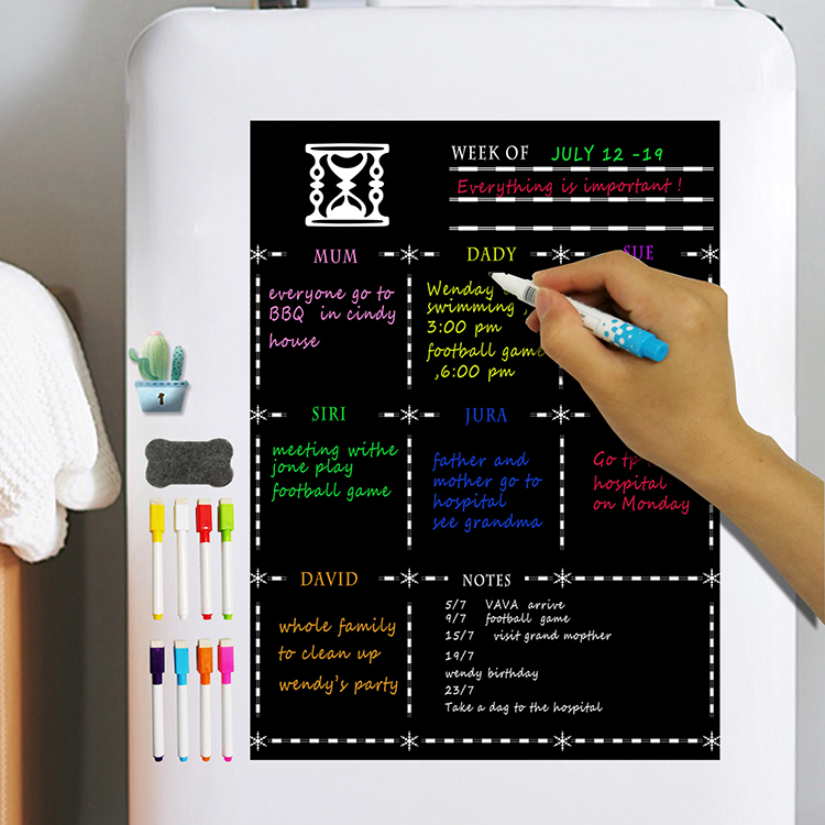 Магнитный календарь холодильник Whiteboard сухой стереть магнитная доска