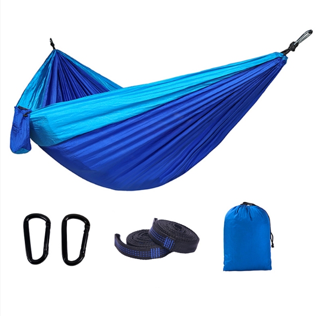 Hot Sale Double 210T Nylon Taffeta Hammock Portable Camping Hammock Ripstop Hammock