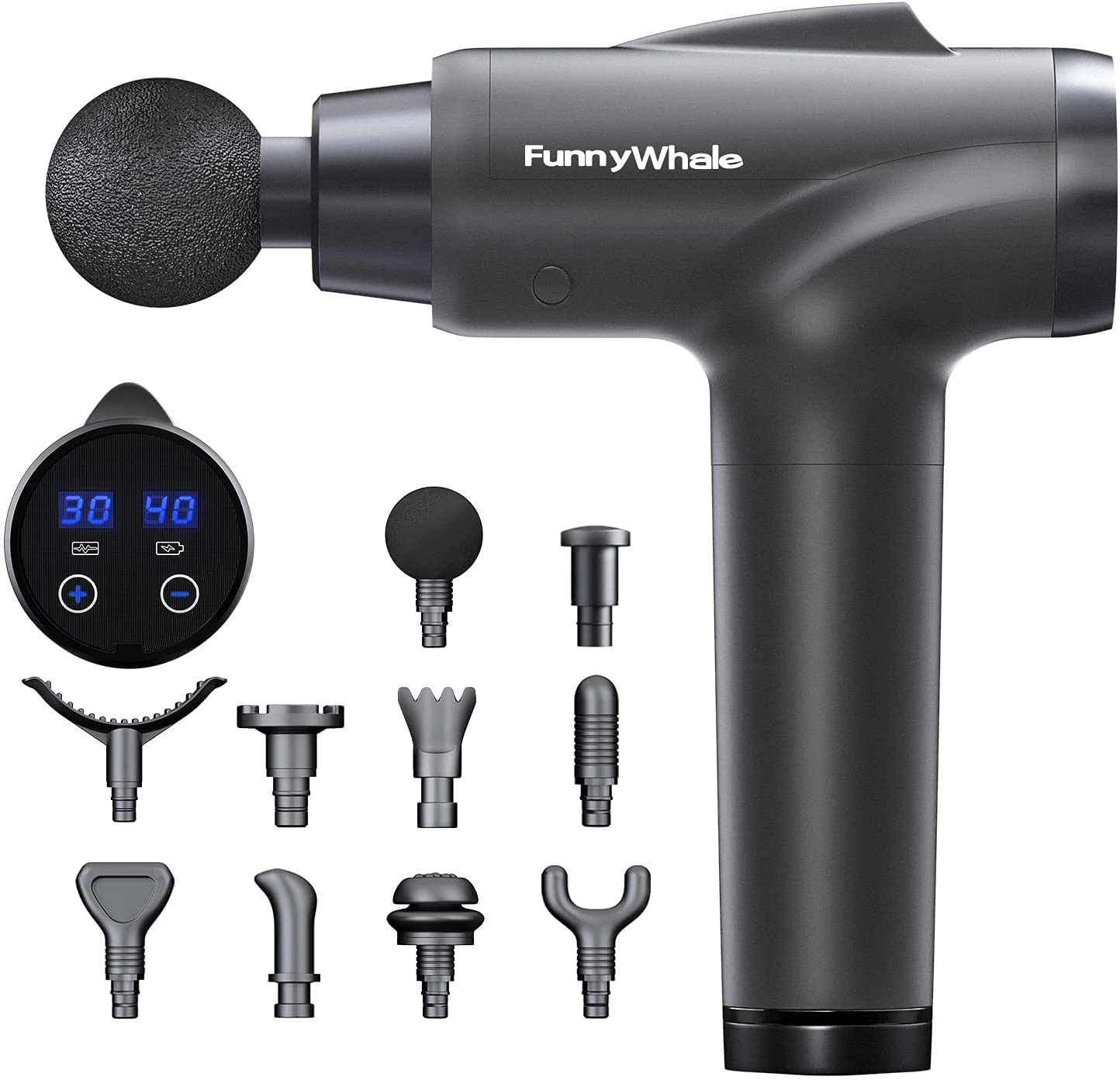 New Fascia Gun Double Six Head Muscle Massage Gun Fitness Fascia Massage Gun Can Customized Logo