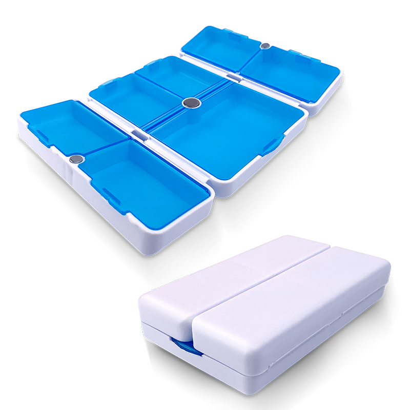 Factory Directly Sale Eco-friendly Pill Box Mini Plastic 7 Day Plastic Pill Box PP+Magnet Medicine Case Pill Storage Cases