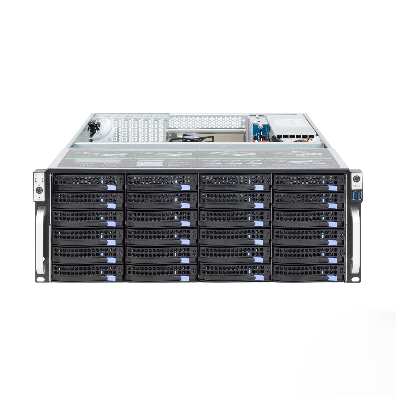 Низкая цена 19 вентиляционных отверстий для крепления на стойку 4u 24 bay rackmout hdd movie ipfs chia miner storage jbod сервер 4u