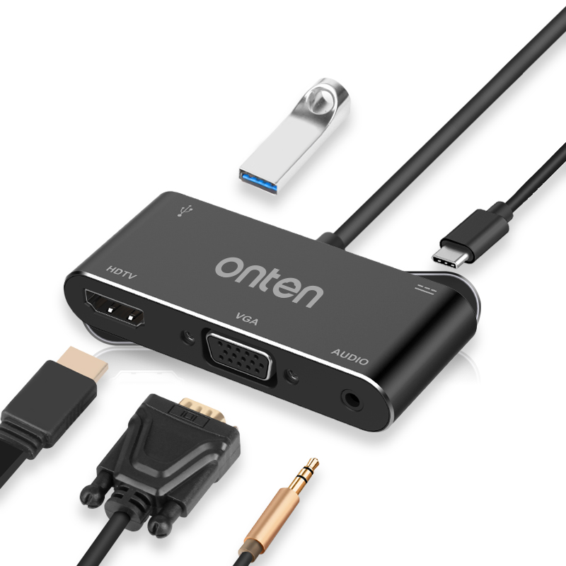 Алюминиевая док-станция для порта usb c 3 в 1 типа c к hdtv для ipd 5 Гбит/с usb 3,0