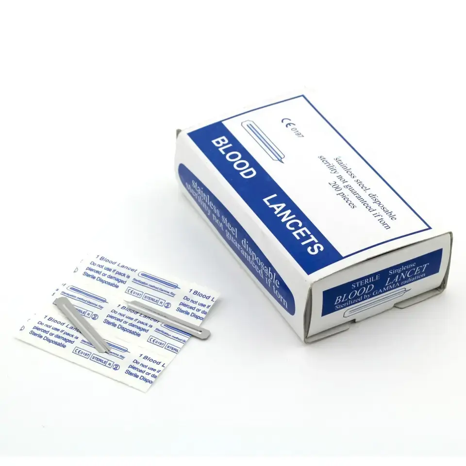 Medical Disposable Single Use Stainless Steel Sterile Blood Lancet Needle