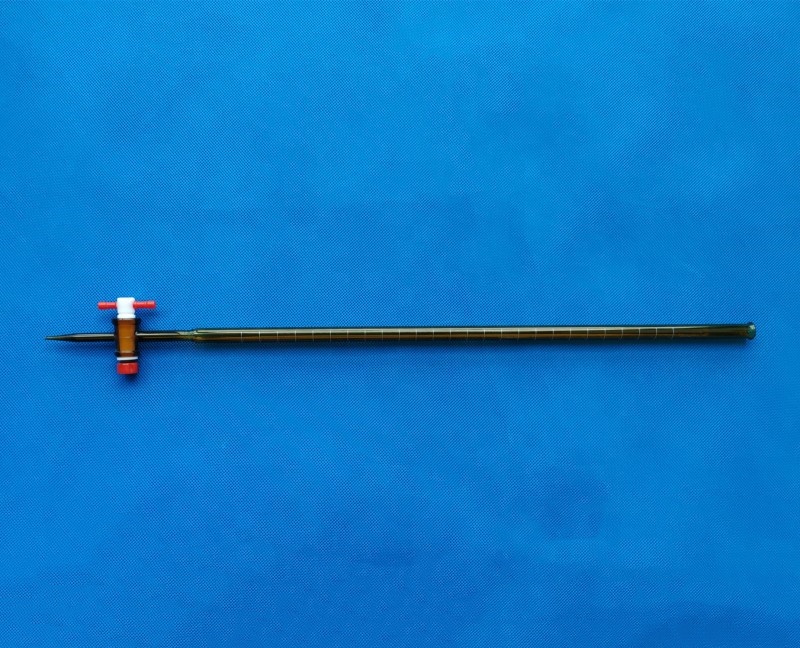 Класс 10 мл 25 мл 50 мл Янтарный объемный buret бюретки с краном PTFE для кислотно титрования