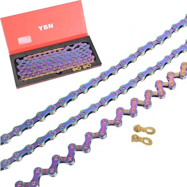 hot sale cycling chain 11 speed road mountain bike chain hollow rainbow color bicycle chain
