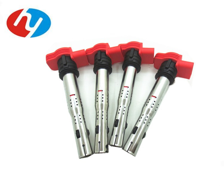 Красная катушка зажигания Hengney 06E905115F 06E905115E 06E905115A 06E905115 для GTI Rabbit Golf Passat CC Jetta A4 A5 A6 TT Q5 Q7 R8 S4