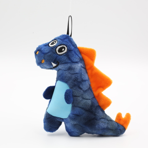 Dinosaur shaped squeaky plush stuffed multi printed stegosaurus dog sound toys